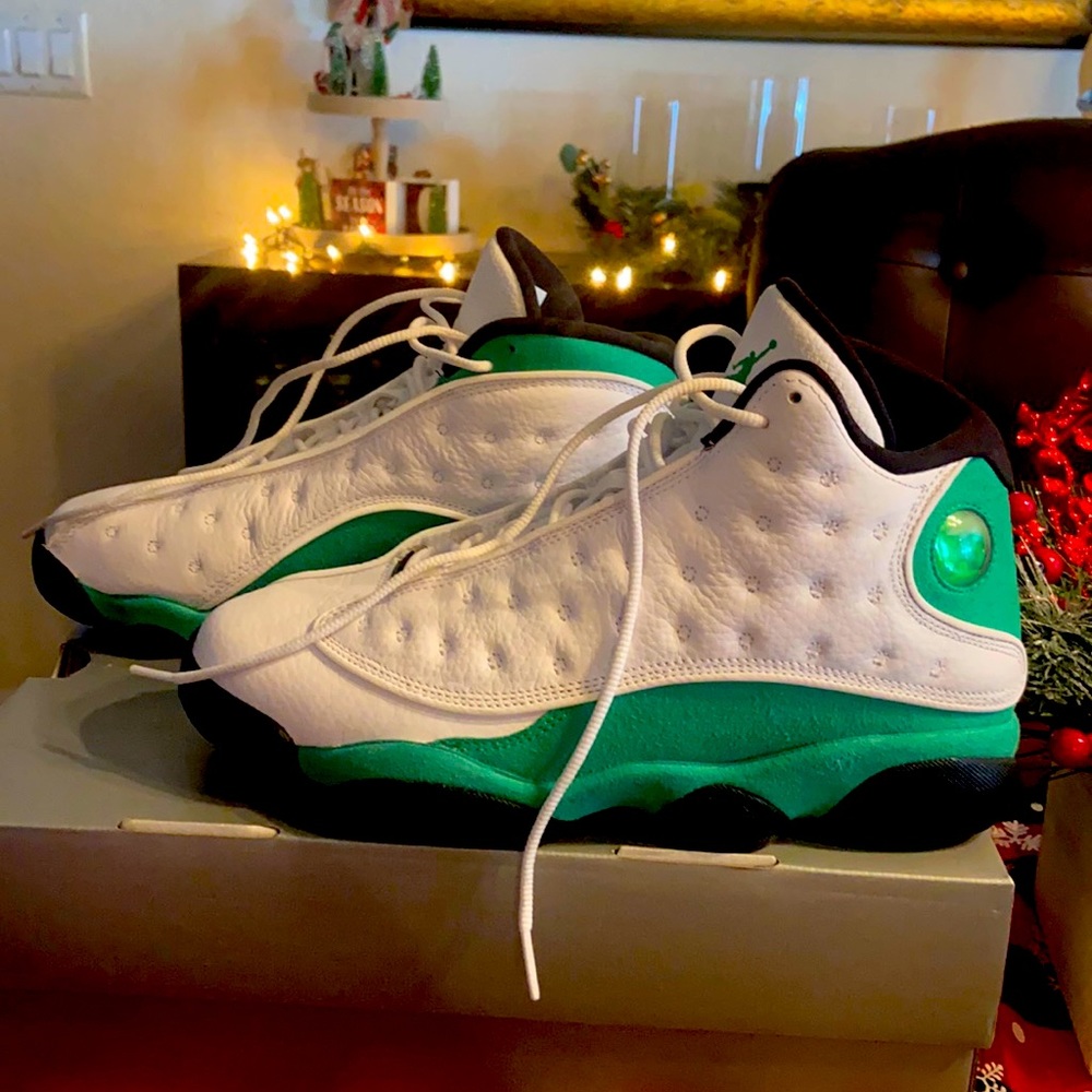 Air Jordan retro 13 white/lucky Green-Black